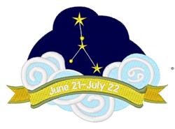 Whimsical constellation design featuring a deep blue cloud, vibrant stars, and a cheerful yellow banner for summer.