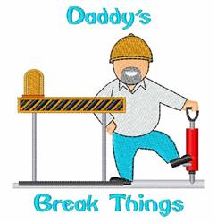 Humorous design featuring a man in construction attire with a beard, holding a tool next to a barrier, perfect for Father's D