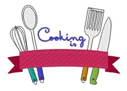 cooking detailed machine digital embroidery - Cooking Is perfect for reusable tote bags