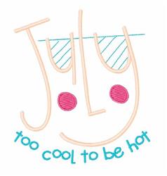 beginner-friendly summer july machine embroidery pattern - Cool July for kitchen aprons