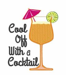 off detailed machine digital embroidery - Cool Off perfect for Cocktail Napkins