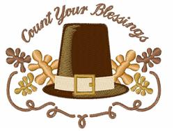 Count Your Blessings - 5x7 leaf detailed embroidery design for kitchen tea towels