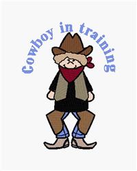 Cowboy In Training - 4x4 training detailed embroidery design for reusable tote bags