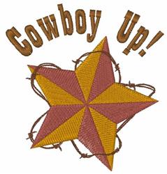 star detailed machine digital embroidery - Cowboy Up perfect for kitchen tea towels