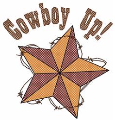 detailed star machine embroidery pattern - Cowboy Up for decorative wall hangings