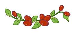 Cranberries - 4x4 leaf beginner-friendly embroidery design for kitchen tea towels