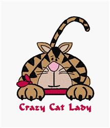kitten detailed machine embroidery - Crazy Cat Lady perfect for kitchen tea towels