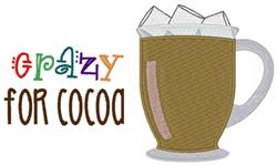 Crazy for Cocoa - 5x7 cocoa detailed machine embroidery design for kitchen aprons