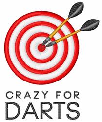 Crazy For Darts - 4x4 dart beginner-friendly embroidery design for kitchen tea towels