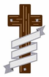 cross detailed machine digital embroidery - Cross & Banner perfect for Flower Pots