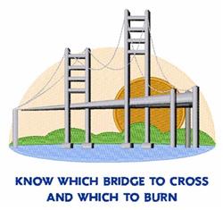 tree detailed machine digital embroidery - Cross Bridge perfect for Outdoor Flags