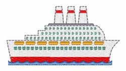 beginner-friendly ship machine embroidery pattern - Cruise Ship for Travel Bags