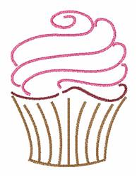 outline quick stitch machine embroidery - Cupcake Outline for decorative pillow covers