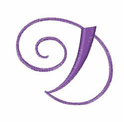 Curly Monogram Font D - 4x4 font quick stitch embroidery design for Home Decor