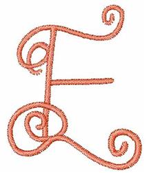 quick stitch font machine embroidery pattern - Curly-Q Font E for reusable tote bags