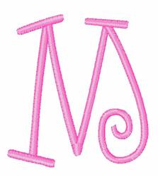 case quick stitch machine embroidery - Curly Upper Case M for patchwork quilt blocks
