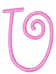 quick stitch case machine embroidery pattern - Curly Upper Case U for cute baby onesies