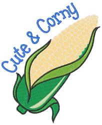Cute And Corny - 5x7 leaf detailed machine embroidery design for kitchen tea towels