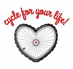 heart beginner-friendly machine embroidery - Cycle For Life for patchwork quilt blocks