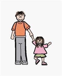 Daddy and Me - 4x4 daddy detailed machine embroidery design for cute baby onesies