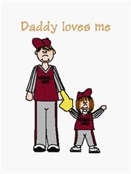 Daddy Loves Me - 5x7 love detailed machine embroidery design for reusable tote bags