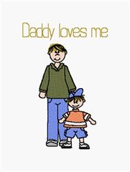love detailed machine embroidery - Daddy Loves Me perfect for patchwork quilt blocks