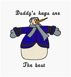 snowman detailed machine embroidery - Daddys Hugs perfect for patchwork quilt blocks