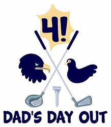 Dads Day Out - 5x7 bird detailed machine embroidery design for holiday gift bags