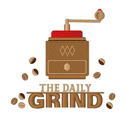 Daily Grind - 4x4 grind detailed machine embroidery design for kitchen tea towels
