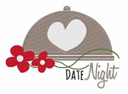 detailed heart machine embroidery pattern - Date Night perfect for Guest Towels