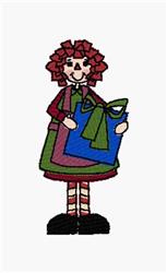 December Raggedy - 4x4 raggedy detailed embroidery design for decorative pillow covers