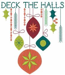 Deck The Halls - 5x7 hall detailed embroidery design for Dog Treat Containers