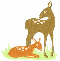 Deer With Doe - 4x4 reindeer detailed embroidery design for decorative pillow covers