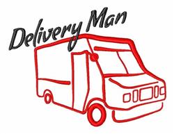 Delivery Man - 4x4 man beginner-friendly machine embroidery design for Delivery Bags