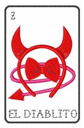 Playful devil character with vibrant red horns, pink bow, and tail, perfect for seasonal celebrations.