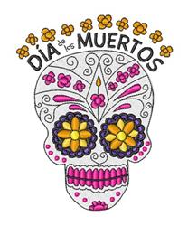 Dia Muertos - 4x4 skull detailed machine embroidery design for decorative pillow covers