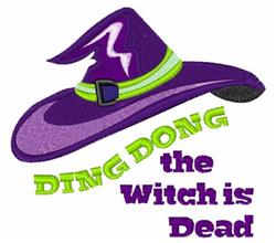 witch detailed machine digital embroidery - Ding Dong perfect for Party Decorations