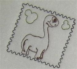 beginner-friendly stamp machine embroidery pattern - Dinosaur Stamp for patchwork quilt blocks