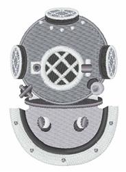 Diver Helmet - 4x4 helmet detailed machine embroidery design for cute baby onesies
