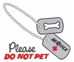 puppy dog detailed machine embroidery - Do Not Pet perfect for Medical Service Vests