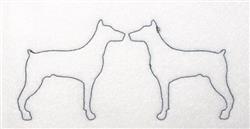 quick stitch puppy dog machine embroidery pattern - Doberman Outline for reusable tote bags