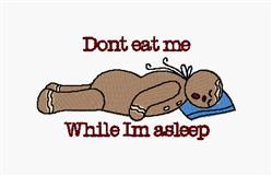 beginner-friendly christmas gingerbread man machine embroidery pattern - Dont Eat Me for reusable tote bags