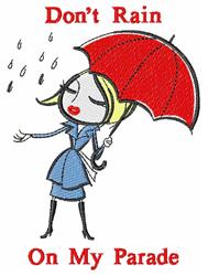 rain detailed machine digital embroidery - Dont Rain perfect for reusable tote bags