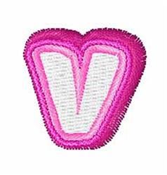 Donuts Font v - 4x4 font quick stitch embroidery design for decorative pillow covers