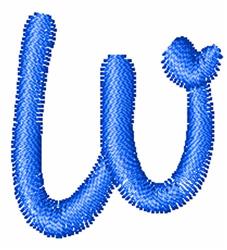 Dots Lower Case w - 4x4 case quick stitch embroidery design for Baby Blankets