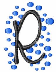 quick stitch case machine embroidery pattern - Dots Upper Case R for cute baby onesies