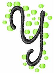 Dots Upper Case Y - 4x4 case quick stitch embroidery design for cute baby onesies
