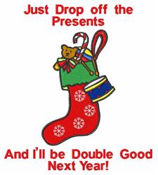 detailed christmas bear machine embroidery pattern - Double Good for reusable tote bags