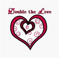 detailed valentine heart machine embroidery pattern - Double The Love for reusable tote bags