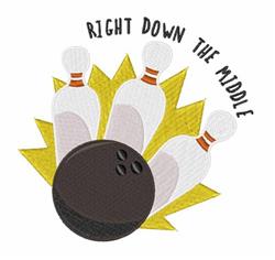 detailed middle machine embroidery pattern - Down The Middle for reusable tote bags